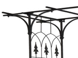 Black Metal Garden Arbor, 85 in H Flat Top Wrought Iron 99638629