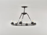 23.62'' Modern 6-Light Black Wagon Wheel Chandelier With Light For Bedroom Bathroom,Living W5008P468517