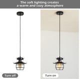 Vintage Farmhouse Pendant Light Rustic Metal Caged Pendant Lights Black Cage Hanging Lamp Adjustable 87437189