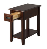 ZUN Dark Cherry 1-Drawer Accent Table with Shelf B062P209077