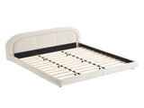 King Size,Modern Curved Upholstered Low Profile Platform Bed with Rounded Headboard W5632P452160