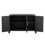 ZUN TREXM Retro Minimalist Curved Sideboard with Gold Handles and Adjustable Dividers for Living Room or WF317093AAB