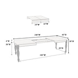 ZUN Transitional Style 1pc Table w 2x Leaves Antique White Finish Oak Top Rectangle Table Kitchen B011P222503