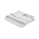 King/Cal King 3 Piece Clipped Jacquard Duvet Cover Set B03597384