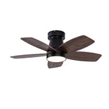 Hot sales 32 Inch Modern Black Ceiling Fan With Light 3 Solid Wood Blades Remote Control Reversible W2991P338638