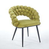 Green Modern chair with golden color iron tube legs, soft cushions and comfortable W234P271317