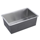 ZUN 30" L X 18" W Undermount Single Bowl 16 Gauge 304 Stainless Steel Kitchen Sink W1225P266010