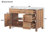 36" Wood Bathroom Vanity with Solid Wood Frame, 2 Soft Close Doors, 3 Soft Close Drawers, Adjustable N729P204176N