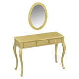 Luxury Makeup Vanity Desk with Oval Mirror, 3-Drawer Dressing Table for Jewelry Storage, Elegant N844P292481G