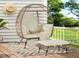 Wicker Egg Chair,Rattan Egg Chair Indoor Outdoor,Oversized Large Egg Chairs 600lbs with Ottoman and 92437319