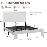 Full Bed Frame Headboard , Wood Platform Bed Frame , Noise Free,No Box Spring Needed and Easy W636P305736