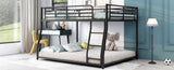 Metal Floor Bunk Bed, Full XL over Queen, Black MF311038AAB