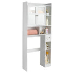 ZUN Double-Door Bathroom Cabinet with 2, Adjustable Panels, 1 Drawer and 3 Side Shelves, White 23726819