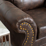 ZUN Leinster Faux Leather Upholstered Nailhead Chair and Ottoman 2 pieces set T2574P196591