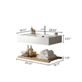 LEDE 30" Bathroom Vanity with Vessel Sink, Wall-Mounted Floating White Rectangular Acrylic W2615P210344