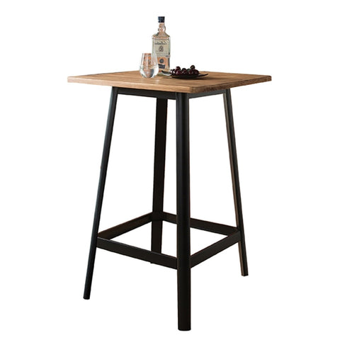 ZUN Retro Natural and Black Square Bar Table B062P189223