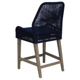 Dark Blue and Weathered Wash Counter Height Stools B062P145555