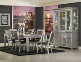 Modern Glam Design 1pc Dining Table with Extension Leaf Silver Finish Acrylic Inset Framing Dining B011104400