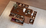 Closet Island with 6 Drawers, Wardrobe Armoire Bedroom Island with Glass Display Top and Open 75349414