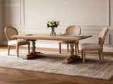 French Country Dining Chairs Set of 2, Upholstered Chairs with Round Back, Wire drawing techniques , W3426P478063