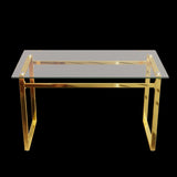 51" Modern Minimalist Rectangular Glass Dining Table for 4-6 with 0.31" Tempered Glass Tabletop and W2189133710
