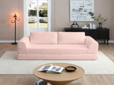2-in-1 Folding Convertible Sofa Bed, Modern Corduroy Sleeper Couch with 2*pillows, Futon Modular W1117P417305
