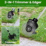 21V Electric Weed Edger Cordless String Trimmer Grass Mower Eater Bush Cutter with 16800RPM 2x 90821869