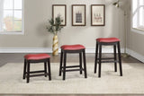 ZUN Burgundy PU Upholstery Counter Stool, Set of 2 SR011821