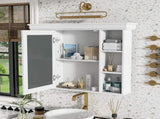 35'' x 28'' White Wall Mounted Bathroom Storage with Mirror Door, Modern Bathroom Wall 35423645