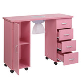 MDF Single Door 4 Drawers With Fan Pink Nail Table 67295863