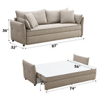 ZUN ACME Irina Sofa w/Sleeper, Beige Fabric LV03110