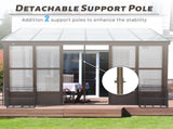 10x12FT All Season Sunroom, Outdoor Permanent Wall Mounted Solarium with Detachable Polycarbonate W1859P238677