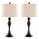 Ashland 27" Contemporary Metal Table Lamp in Oil Rubbed Bronze with Oatmeal Linen Shade from B202P224094