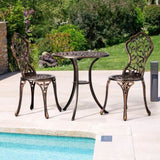 3 PCS Outdoor Bistro Set,Outdoor Patio Set, All-Weather Cast Aluminum Bistro Table Set for Backyard, 75089652