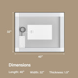 40x32" Black Eco-Friendly Silver MirrorDual LED Light StripsFront and Back Lighting T3177P320576