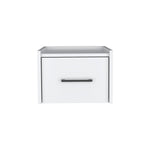 ZUN Boa Floating Nightstand , End Table, Side Table Wall-Mounted Single Drawer Design with Handle- White B200137812