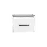 ZUN Boa Floating Nightstand , End Table, Side Table Wall-Mounted Single Drawer Design with Handle- White B200137812