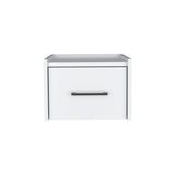 Boa Floating Nightstand , End Table, Side Table Wall-Mounted Single Drawer Design with Handle- White B070137812
