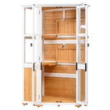 TOPMAX 63'' Height Garden Wood Storage Cabinet Outdoor Tool Storage Shed, N717P233276L