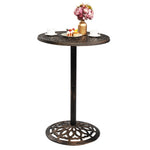 ZUN Outdoor Bistro Pub Table, Round Patio Bar Height Cocktail Table, Antique Bronze 07814241