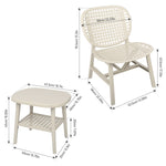 ZUN 3 Pieces Hollow Design Retro Patio Table Chair Set All Weather Conversation Bistro Set Outdoor Table 74598568