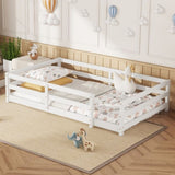 Twin Size Bed, Montessori Bed with Fence, Kids Montessori Bed Twin Size, Wood Montessori W1820P235710