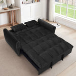 ZUN 64.9 "3-in-1 foldable large size sofa bed, modern velvet double sofa, sofa bed with adjustable back, W2564P228262