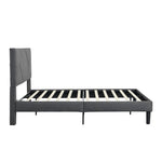 ZUN Queen Size Upholstered Platform Bed Frame ,Wood Slat Support, Easy Assembly,Grey W311110545