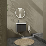 24 Inch Bathroom Vanity with Ceramic Basin, Wall Mounted Floating Vanity Sink Combo, Wooden Storage W1972P190342