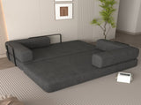 Convertible Sleeper Sofa Bed with Cylindrical Pillow, Corduroy Folding Mattress Couch with W1960P339707