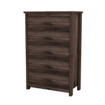 ZUN Retro American Country Style Wooden Dresser with 5 Drawer, Storage Cabinet for Bedroom, Dark Walnut WF324089AAD