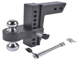 Fits 2.5" Receiver Aluminum Trailer Hitch Adjustable 8" Drop/Rise 2" & 2-5/16" Balls 18500LBS w/2 04082944