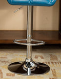 Glasgow Contemporary Tufted Adjustable Height Hidraulic Bar Stools, Set of 2, Blue T2574P164865