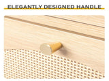 Rattan-front shoe cabinet with 2 drawers and 4 flip-down compartments, made of particleboard, 08184629